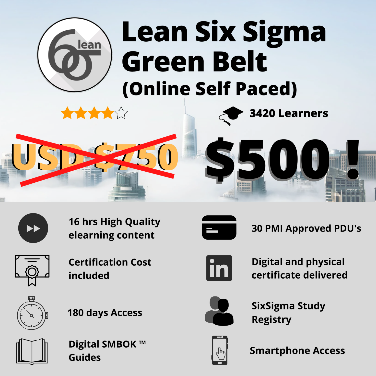 LeanSix Sigma Green Belt $500 Voucher - iCertify Training